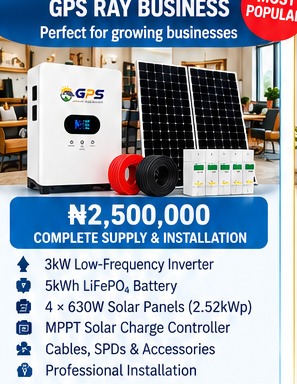 GPS RAY complete solar business package with solar panels, cables and protection devices